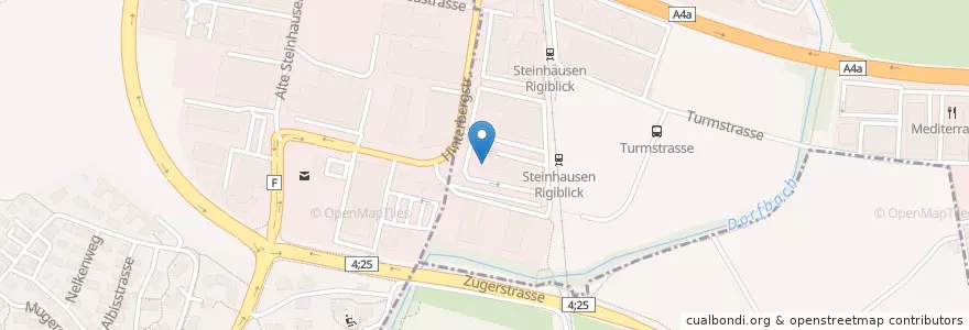 Mapa de ubicacion de Ristorante Prisma en スイス, Zug, Steinhausen.