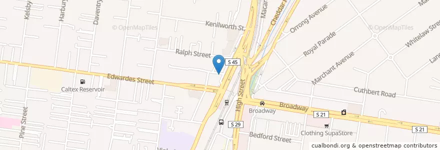 Mapa de ubicacion de Reservoir Post Office en オーストラリア, ビクトリア, City Of Darebin.
