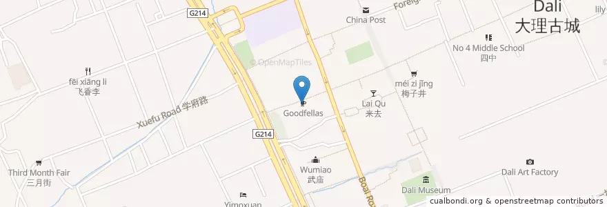 Mapa de ubicacion de Goodfellas en Çin, Yünnan, 大理白族自治州, 大理市.