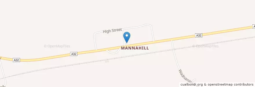 Mapa de ubicacion de Manna Hill Refreshment Stop en Australia, Australia Meridional, Pastoral Unincorporated Area.