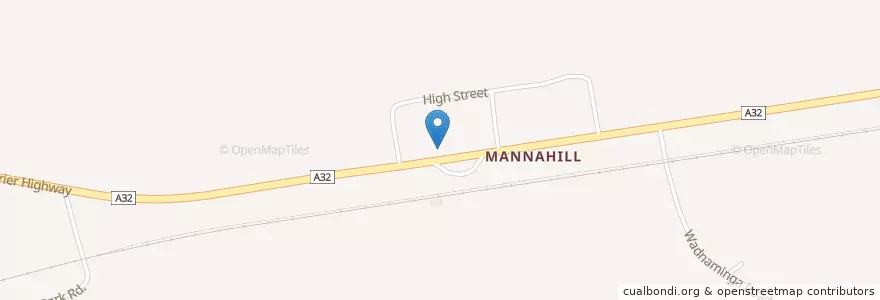 Mapa de ubicacion de Mannahill Hotel en Avustralya, South Australia, Pastoral Unincorporated Area.