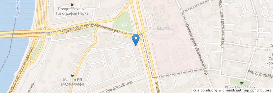 Mapa de ubicacion de Старбакс en Rusland, Centraal Federaal District, Moskou, Центральный Административный Округ, Район Хамовники.