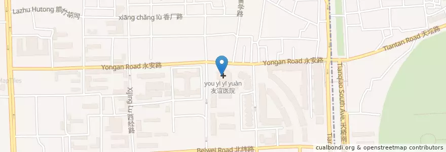 Mapa de ubicacion de 友谊医院 en 中国, 北京市, 河北省, 西城区.