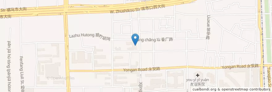 Mapa de ubicacion de 北京市宣武区中医医院 en Chine, Pékin, Hebei, 西城区.