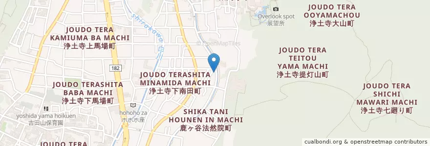Mapa de ubicacion de 珈琲店　再願 en Japon, Préfecture De Kyoto, 京都市, 左京区.