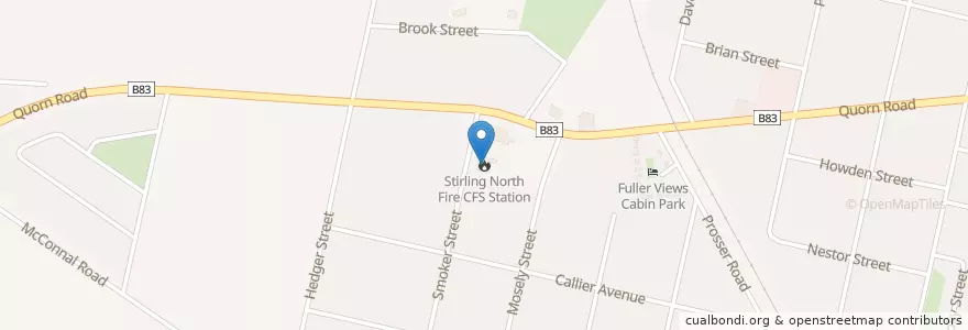 Mapa de ubicacion de Stirling North Fire CFS Station en Australia, South Australia, Port Augusta City Council.