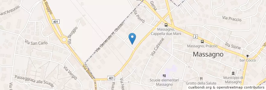 Mapa de ubicacion de Centro Rifiuti Separati di Ciusarella en Suisse, Tessin, District De Lugano, Circolo Di Lugano Ovest, Massagno.