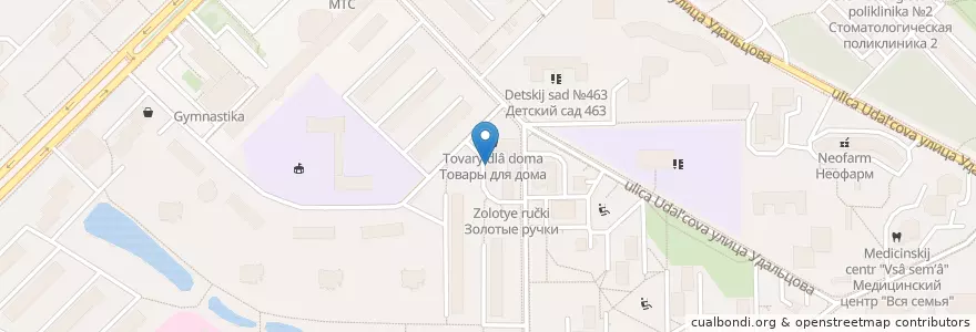 Mapa de ubicacion de Старый кувшин en Russie, District Fédéral Central, Moscou, Западный Административный Округ, Район Проспект Вернадского.