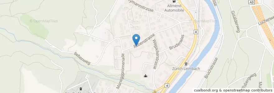 Mapa de ubicacion de Notwasserbrunnen en Suisse, Zurich, District De Zurich, Zurich.