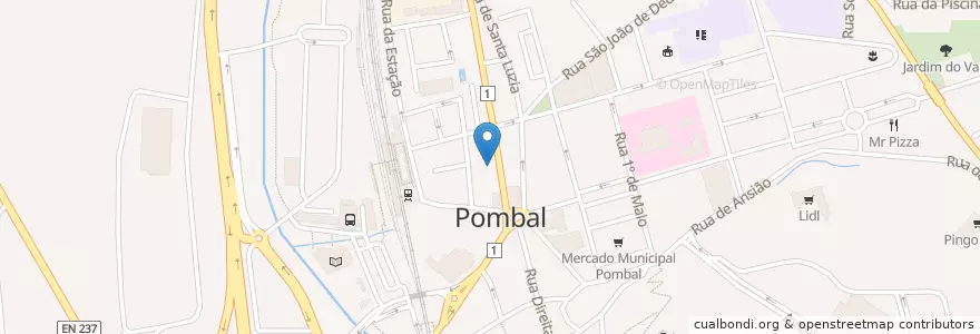 Mapa de ubicacion de Crédito Agrícola en Portugal, Centro, Leiria, Pinhal Litoral, Pombal, Pombal.