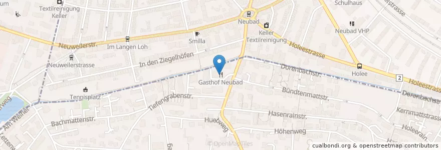 Mapa de ubicacion de Gasthof Neubad en سويسرا, مدينة بازل, Basel.