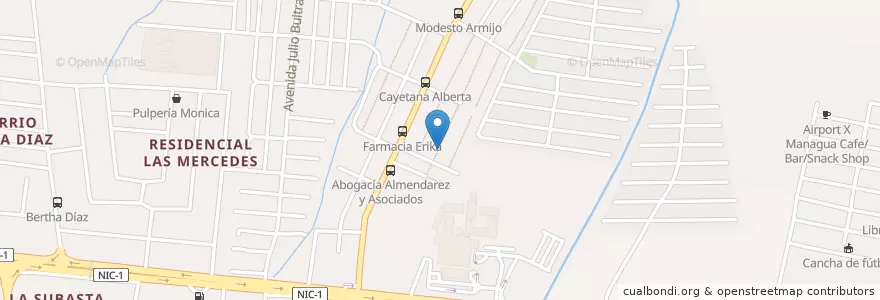 Mapa de ubicacion de Jardin de Infantes Melania en نيكاراجوا, Departamento De Managua, Managua (Municipio).