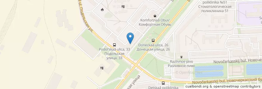Mapa de ubicacion de Tridental en روسيا, Центральный Федеральный Округ, Москва, Юго-Восточный Административный Округ, Район Марьино.