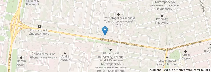 Mapa de ubicacion de Black Bat Cafe en Russie, District Fédéral De La Volga, Oblast De Nijni Novgorod, Городской Округ Нижний Новгород.