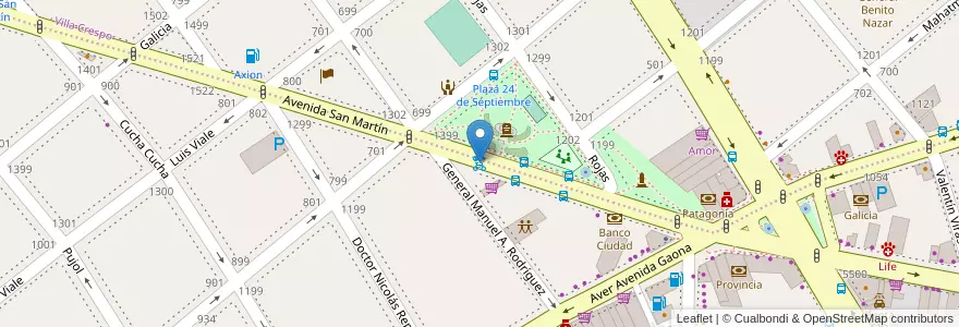 Mapa de ubicacion de 275 - Plaza 24 De Septiembre en アルゼンチン, Ciudad Autónoma De Buenos Aires, ブエノスアイレス, Comuna 6.