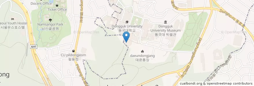 Mapa de ubicacion de 버거킹 en Coreia Do Sul, Seul, 중구, 필동, 장충동.