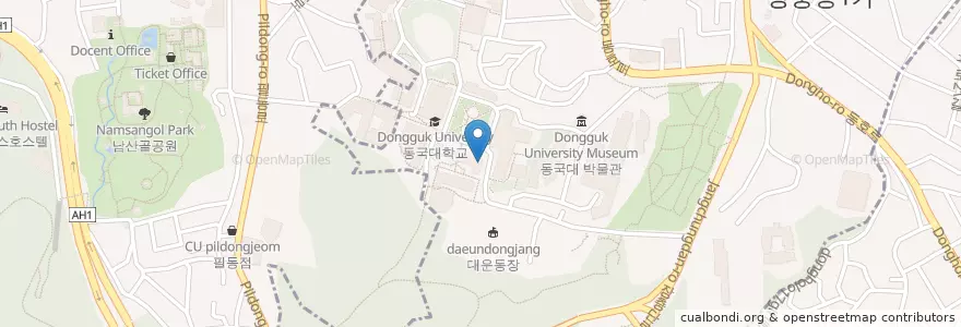 Mapa de ubicacion de 新韩银行 en 韩国/南韓, 首尔, 中區, 장충동.