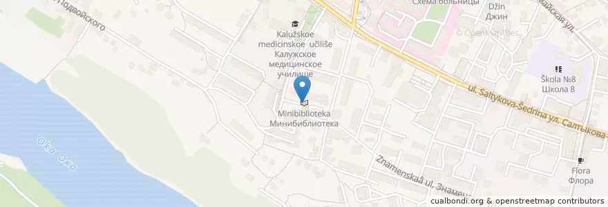 Mapa de ubicacion de Минибиблиотека en ロシア, 中央連邦管区, カルーガ州, Городской Округ Калуга.