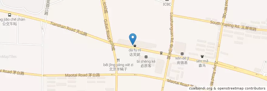 Mapa de ubicacion de 上海农商银行 en چین, شانگهای, 长宁区.