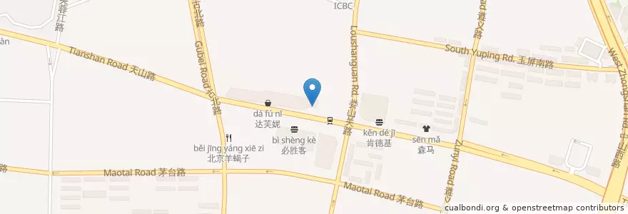 Mapa de ubicacion de 康师傅私房牛肉面 en چین, شانگهای, 长宁区.