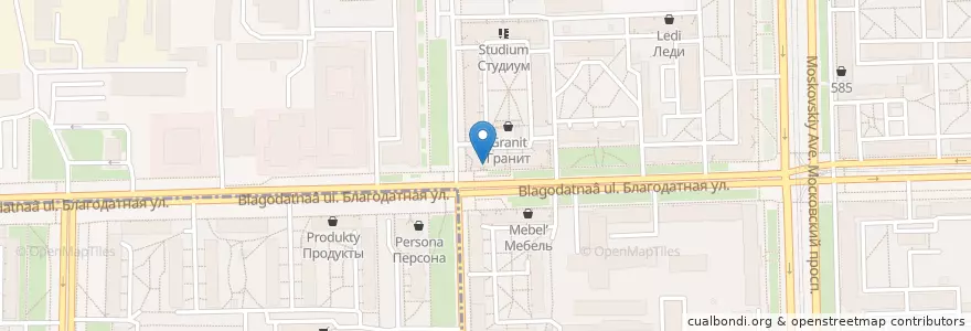 Mapa de ubicacion de I Love Sushi en ロシア, 北西連邦管区, レニングラード州, サンクト ペテルブルク, Московский Район, Округ Московская Застава.