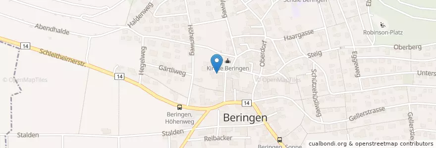 Mapa de ubicacion de Beringen en Zwitserland, Schaffhausen, Beringen.