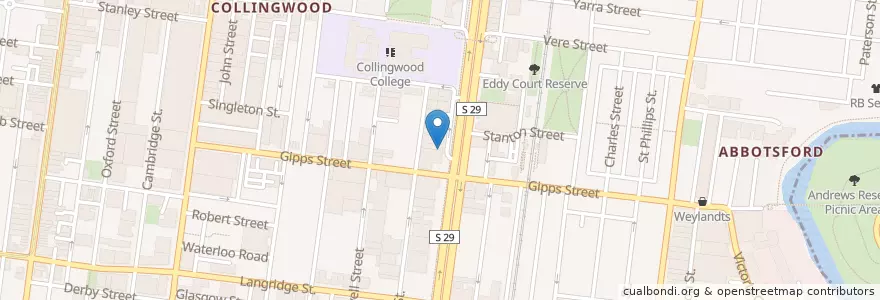 Mapa de ubicacion de Magic Cafe en Avustralya, Victoria, City Of Yarra.