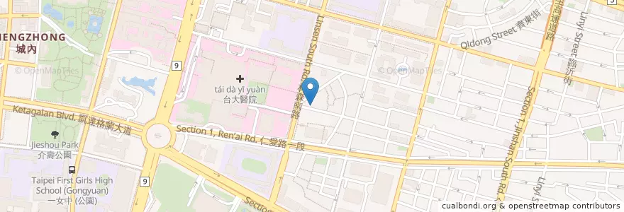 Mapa de ubicacion de 三禾米粉湯 en Tayvan, 新北市, Taipei, 中正區.