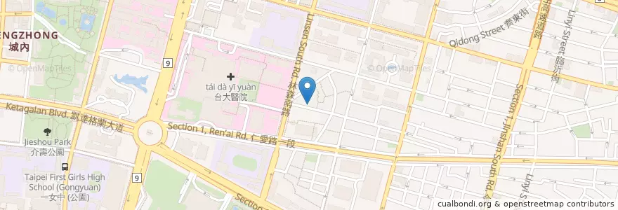 Mapa de ubicacion de 台北美味小館 en 臺灣, 新北市, 臺北市, 中正區.