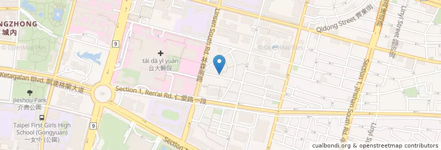 Mapa de ubicacion de 麵樂亭 en Taiwan, 新北市, Taipé, 中正區.