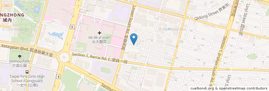 Mapa de ubicacion de 烤肉飯 en Taiwan, 新北市, Taipei, 中正區.