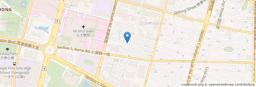 Mapa de ubicacion de 巴黎小鎮 en 台湾, 新北市, 台北市, 中正区.