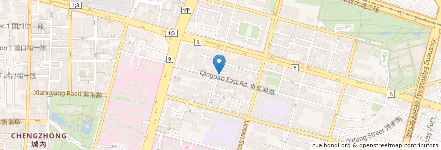 Mapa de ubicacion de 九寨川味精緻麵食館 en Taiwan, 新北市, Taipei, 中正區.