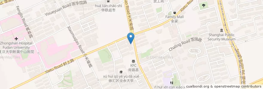 Mapa de ubicacion de 大木桥青年邮政所 en الصين, شانغهاي, 徐汇区.