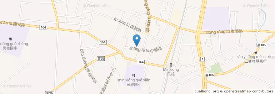 Mapa de ubicacion de 十方如意素食 en Taiwan, Taiwan Province, Chiayi County, Minxueng Township.