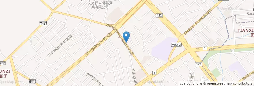 Mapa de ubicacion de 素臭豆腐 en 臺灣, 臺灣省, 新竹市, 北區.