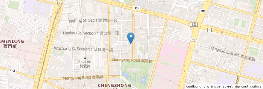 Mapa de ubicacion de 元泰食 en 台湾, 新北市, 台北市, 中正区.