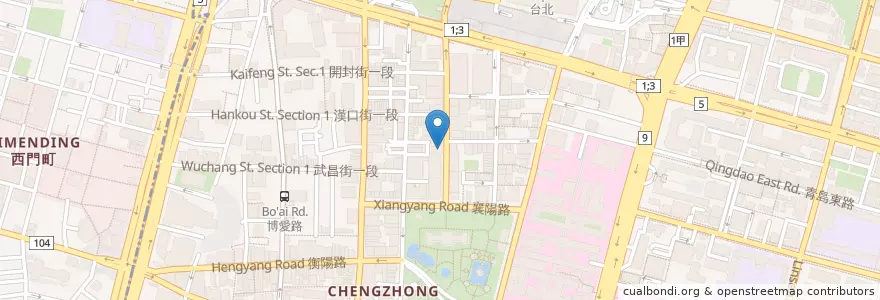 Mapa de ubicacion de 海倫咖啡 en 臺灣, 新北市, 臺北市, 中正區.