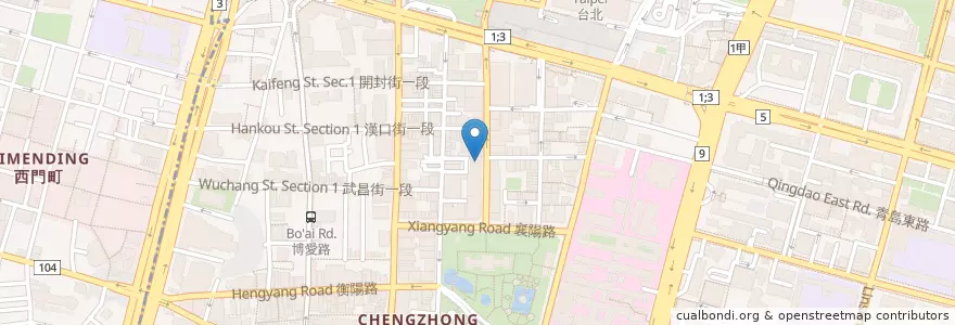 Mapa de ubicacion de 中正靈糧福音中心 en 타이완, 신베이 시, 타이베이시, 중정 구.