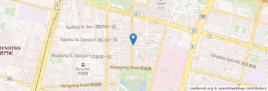 Mapa de ubicacion de 吉野家 en Taiwan, 新北市, Taipei, 中正區.