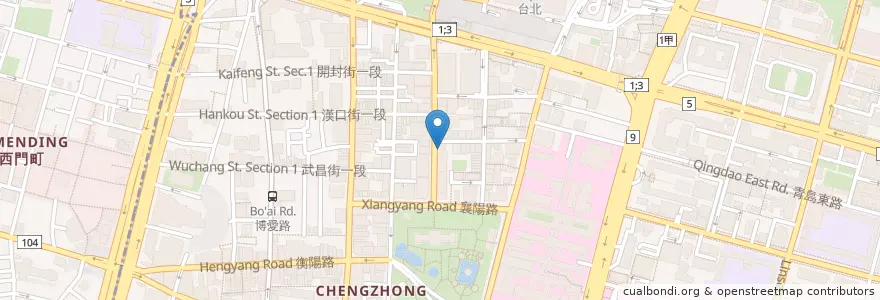 Mapa de ubicacion de 國泰世華商業銀行 en Taiwan, 新北市, Taipei, 中正區.