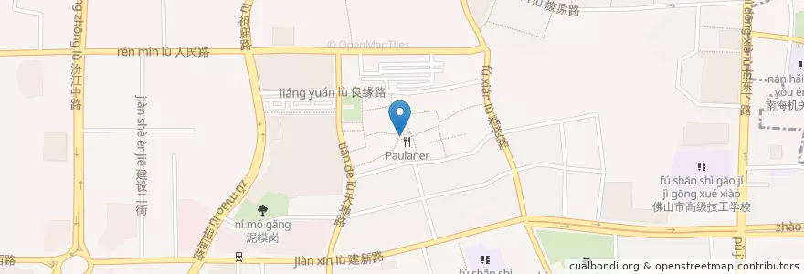 Mapa de ubicacion de Paulaner en Çin, Guangdong, 佛山市, 禅城区 (Chancheng).