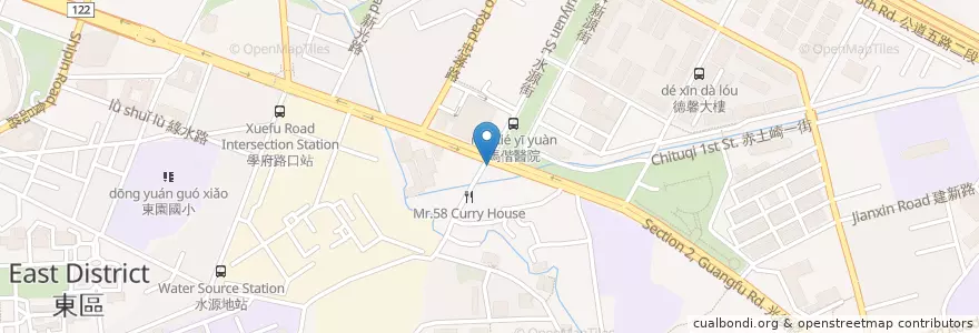 Mapa de ubicacion de 素食小吃 en Taiwan, 臺灣省, 新竹市, 東區.