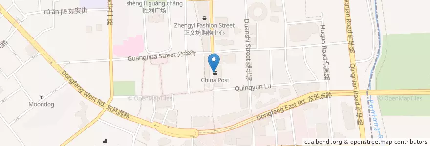 Mapa de ubicacion de China Post en Chine, Yunnan, 昆明市, 五华区, 护国街道.