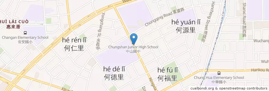 Mapa de ubicacion de 一之麥漢堡 en تایوان, تایچونگ, 西屯區.