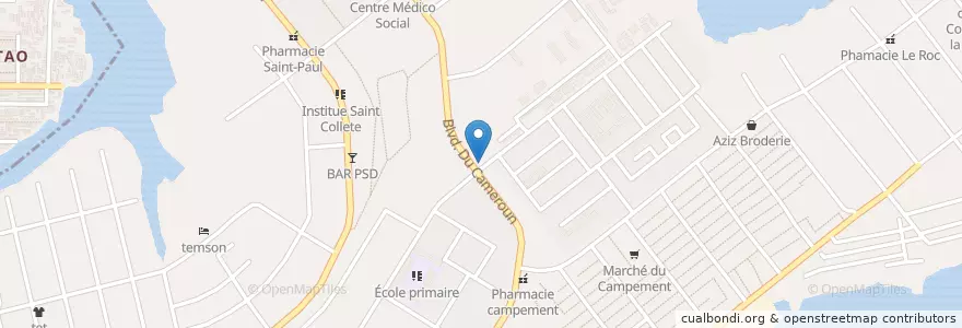 Mapa de ubicacion de mosquée en ساحل عاج, آبیجان, Koumassi.