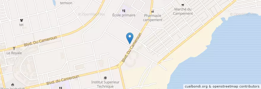 Mapa de ubicacion de mosqée en Côte D’Ivoire, Abidjan, Koumassi.