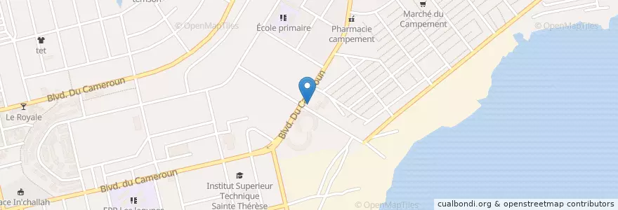 Mapa de ubicacion de Station Service Total en Elfenbeinküste, Abidjan, Koumassi.