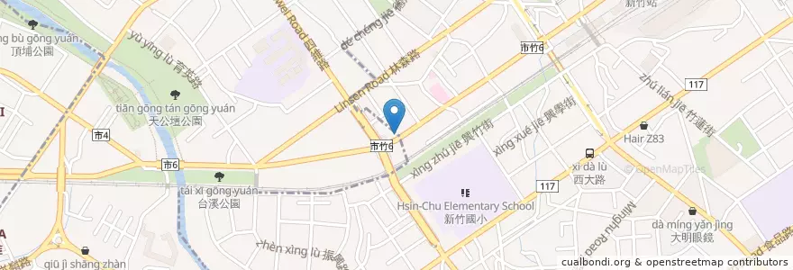Mapa de ubicacion de 茶禪真味養生素食餐館 en Taiwán, Provincia De Taiwán, Hsinchu.