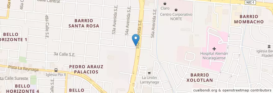 Mapa de ubicacion de Buffet Los Angeles en Nicaragua, Departamento De Managua, Managua (Municipio).